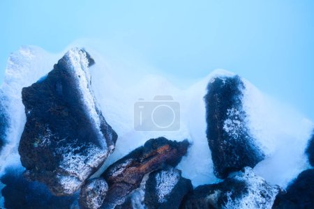 Photo for Blue Lagoon, Iceland. Natural background. Geothermal spa for rest and relaxation in Iceland. Warm springs of natural origin. Blue lake and steam. - Royalty Free Image
