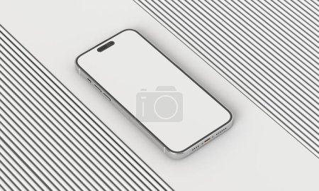 Photo for Illustration 3d render of isometric rectangles simulating a telephone in a 3d space with blank spaces. From different perspectives and views to help rock up for applications. iPhone - Royalty Free Image