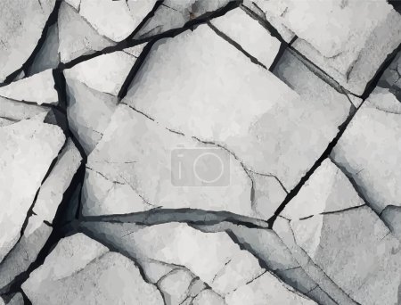 Illustration for Gray grunge banner. Abstract stone background. The texture of the stone wall. Close-up. Light gray rock backdrop. - Royalty Free Image