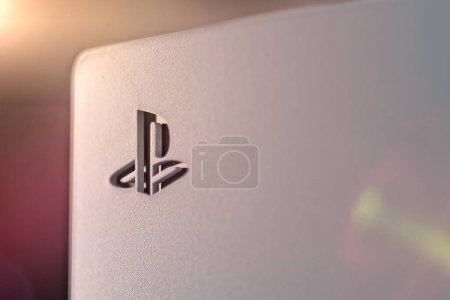 Photo for Neu-Ulm, Bavaria, Germany - June, 14, 2023: Close-up of video game console PlayStation 5. - Royalty Free Image
