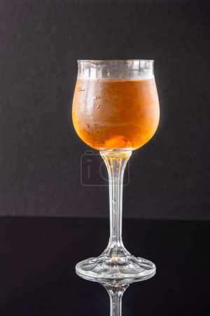 Photo for Glass of Waterloo cocktail on the black background - Royalty Free Image
