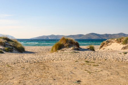Téléchargez les photos : Plage de Tigaki, dunes de sable sur l'île de Kos. Grèce - en image libre de droit