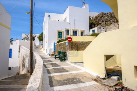 Greek whitewashed house in Nikia village on the island of Nisyros. Dodecanese, Greece