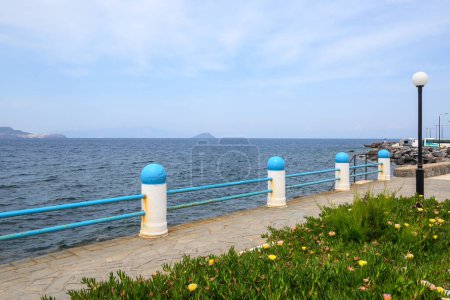 Promenade and sea view on Nisyros island. Greece