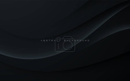 Illustration for Abstract wavy black background light and shadow - Royalty Free Image