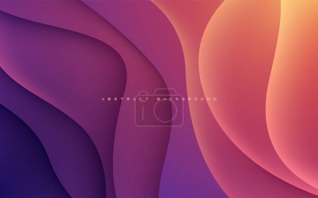 Illustration for Dynamic gradient background wavy purple and orange color light - Royalty Free Image
