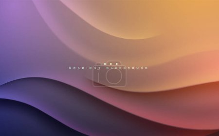 Illustrazione per Astratto gradiente sfondo dinamico viola e arancione luce di colore ondulato - Immagini Royalty Free