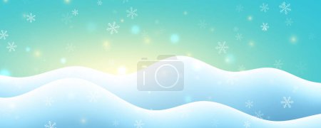 Snow landscape background when snow is falling