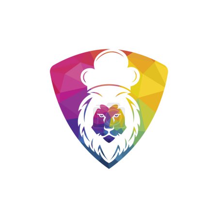Illustration for Chef lion vector logo design template. Food restaurant logo concept. - Royalty Free Image