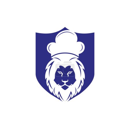 Illustration for Chef lion vector logo design template. Food restaurant logo concept. - Royalty Free Image