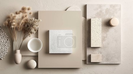 Neutral Toned Material and Texture Flat Lay