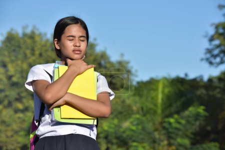 Photo for A Student Teenager School Girl Choking - Royalty Free Image