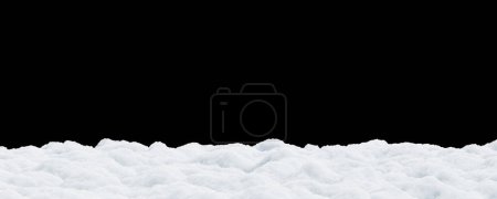 Foto de Snowdrift en invierno sobre fondo negro 3D render - Imagen libre de derechos