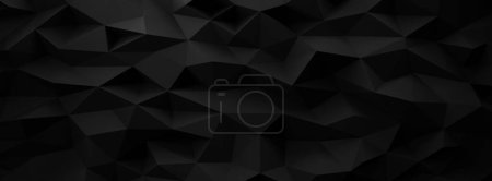Téléchargez les photos : Noir géométrique ou bas fond mural poly rendu 3d - en image libre de droit