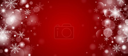 Christmas banner background concept design of white snowflake and snow with bokeh vector illustration Stickers 626091334