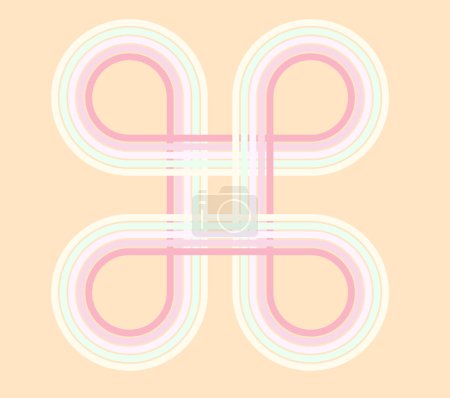 Abstrakter Hintergrund des Regenbogens Wavy Line Design rosa Farbtöne. Vektormuster gebrauchsfertig für Stoff, Textilien. Vektorillustration