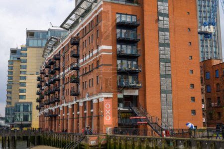 Photo for LONDON - April 21, 2023: Discover the ultimate in luxury living at OXO Tower Wharf Apartments, situated on the Thames River with breathtaking views of the London skyline. - Royalty Free Image