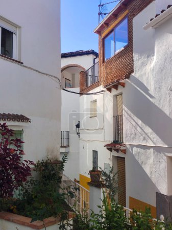 Houses in a town of Malaga in a cloudy day