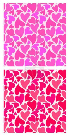Illustration for Seamless pattern variation with pink and red hearts for Valentine's Day, Mother's Day, wedding, Birthday greetings, textiles, wallpapers, wrapping paper - Royalty Free Image