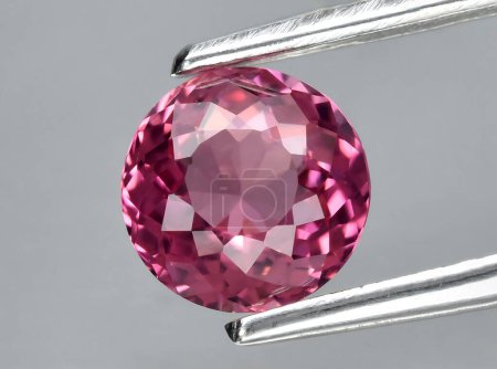 Photo for Natural pink tourmaline rubellite gem on background - Royalty Free Image