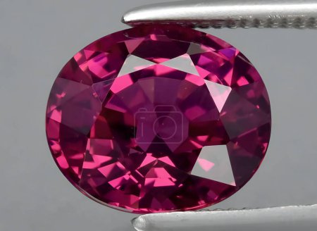 Photo for Natural pink rhodolite garnet gem on background - Royalty Free Image