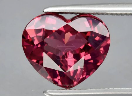 Photo for Natural pink red rhodolite garnet gem on background - Royalty Free Image