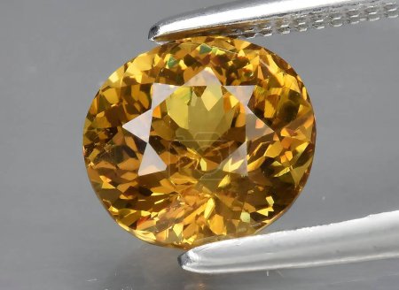Photo for Natural yellow garnet grossular gem on background - Royalty Free Image