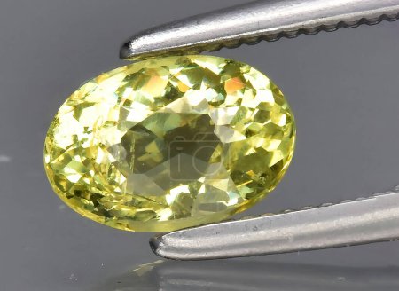 Photo for Natural yellow garnet grossular gem on background - Royalty Free Image