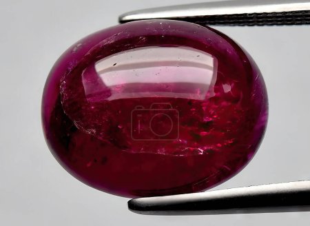 Photo for Natural pink rubellite tourmaline gem on background - Royalty Free Image