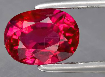 Photo for Natural pink tourmaline rubellite gem on background - Royalty Free Image
