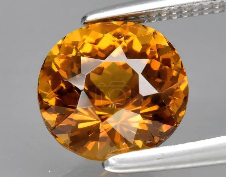 Photo for Natural yellow grossular garnet gem on background - Royalty Free Image
