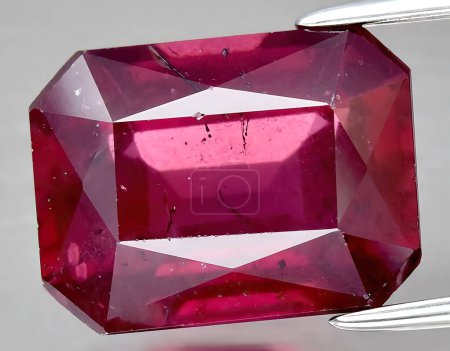 Photo for Natural pink rhodolite gem on background - Royalty Free Image