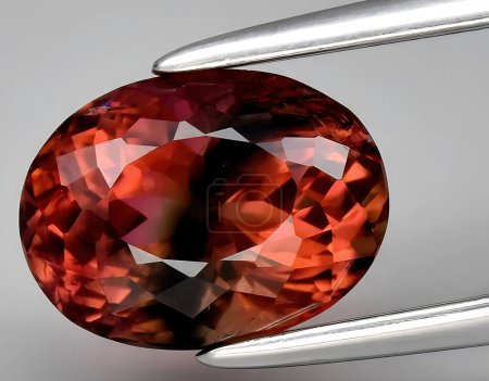 Photo for Natural red tourmaline gem on background - Royalty Free Image