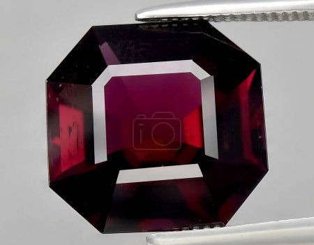 Photo for Natural red tourmaline rubellite gem on background - Royalty Free Image