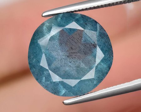 natural light blue aquamarine beryl gem on background