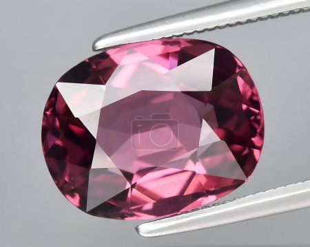 Photo for Natural pink malaya garnet gem on background - Royalty Free Image