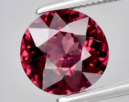 Photo for Natural pink red rhodolite gem on background - Royalty Free Image