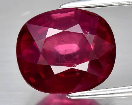 Photo for Natural pink red rhodolite gem on background - Royalty Free Image
