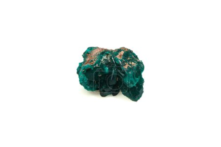 natural green dioptase rough gem on background
