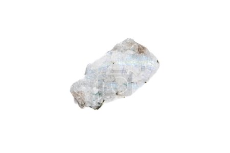 natural moonstone rough gem stone on white background