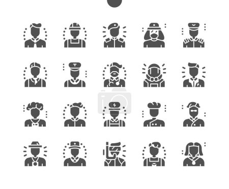 Illustration for Careers men. Male professional. Man job worker. Vector Solid Icons. Simple Pictogram - Royalty Free Image