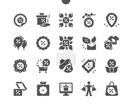 Illustration for Spring sale. Bonus gift. Spring discounts. Hat discount. Sale message. Vector Solid Icons. Simple Pictogram - Royalty Free Image