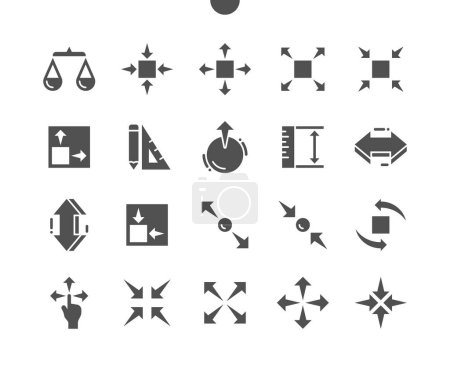 Illustration for Scaling arrow. Measurement, pointer, interface, instrument, button, direction, size and measure. Vector Solid Icons. Simple Pictogram - Royalty Free Image