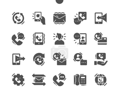Illustration for Processing. Notification, call and message. Call center operator. Communication. Support call. Vector Solid Icons. Simple Pictogram - Royalty Free Image