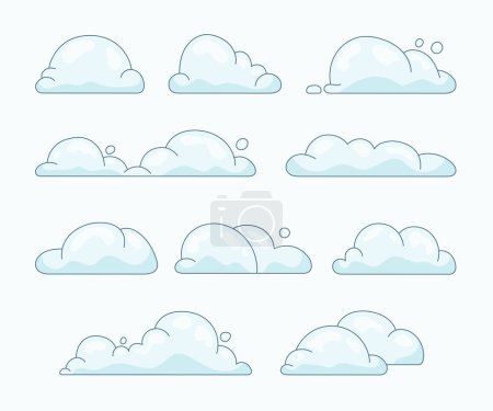Illustration for Cumulus cloud cartoon. Sky air symbol. Vector drawing. Collection of design elements. - Royalty Free Image
