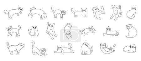Illustration for Cute funny cat. Coloring Page. Kitten character ccartoon. Vector drawing. Collection of design elements. - Royalty Free Image