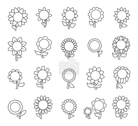 Illustration for Flower with leaves. Coloring Page. Spring time. Hand drawn style. Vector drawing. Collection of design elements. - Royalty Free Image