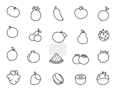 Illustration for Fruit organic products. Coloring Page. Ripe juicy food. Hand drawn style. Vector drawing. Collection of design elements. - Royalty Free Image