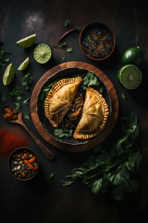 Téléchargez les photos : Indulge in the rich flavors of Latin America with our Empanadas food photography collection. Mouth-watering images showcase traditional, street food, and gourmet styles of this beloved dish. - en image libre de droit