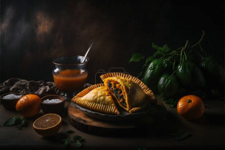 Foto de Indulge in the rich flavors of Latin America with our Empanadas food photography collection. Mouth-watering images showcase traditional, street food, and gourmet styles of this beloved dish. - Imagen libre de derechos